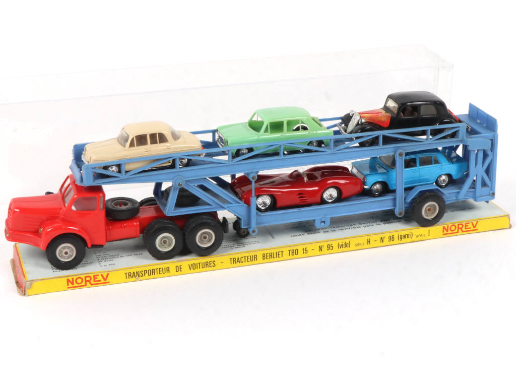 NOREV PLASTIQUE ANCIENNE BERLIET TBO PORTE AUTOS-1/43-IDEM PAYA RICO
